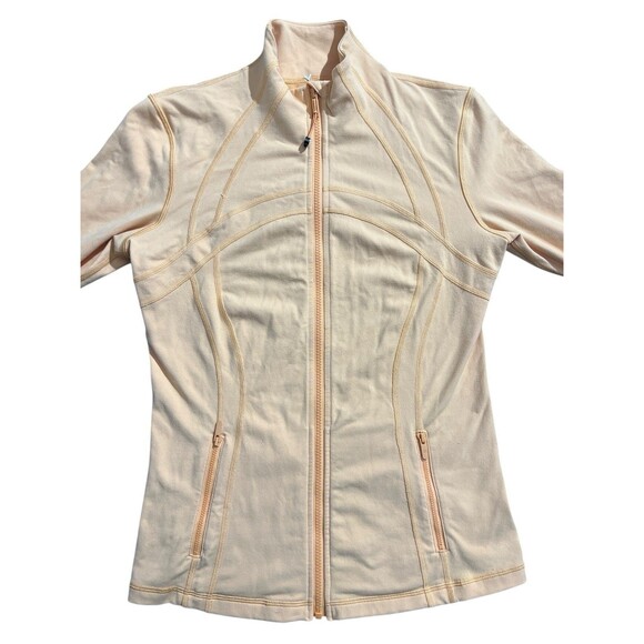 Lululemon Jacket Women Sz 10 Pale Orange Define Full Zip Mock Neck Athleisure - Picture 15 of 16